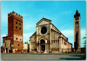 San. Zeno Basilica Verona Italy Parish Church Postcard