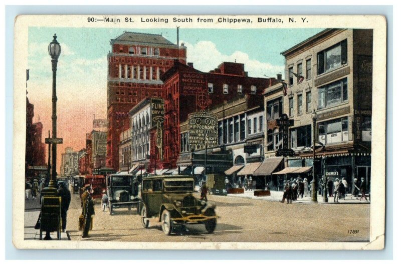 c1930 s Main St. Looking South From Chippewa Buffalo New York NY