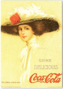 VINTAGE POSTCARD CONTINENTAL SIZE THE COCA-COLA GIRL COKE ADVERTISING REPRODUCED