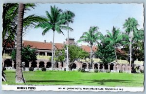 Townsville Australia Postcard Queens Hotel from Strand Park c1950's RPPC Photo