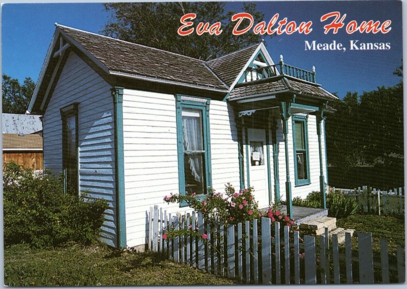 postcard Eva Dalton Home, Meade Kansas