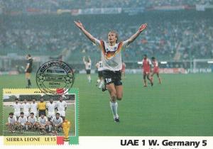 UEA United Arab Emirates 1 West Germany 5 World Cup 1990 Limited Edition Stam...