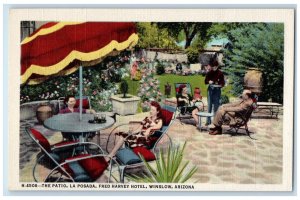 c1940's The Patio, La Posada Fred Harvey Hotel-Shops Winslow AZ Postcard