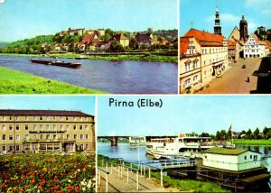 Germany Pirna MUlti View Hotel Schwarzer Adler Steamer Landing and More