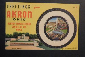 Mint USA Advertisement Postcard Greetings Akron Ohio Rubber Manufacturing Center