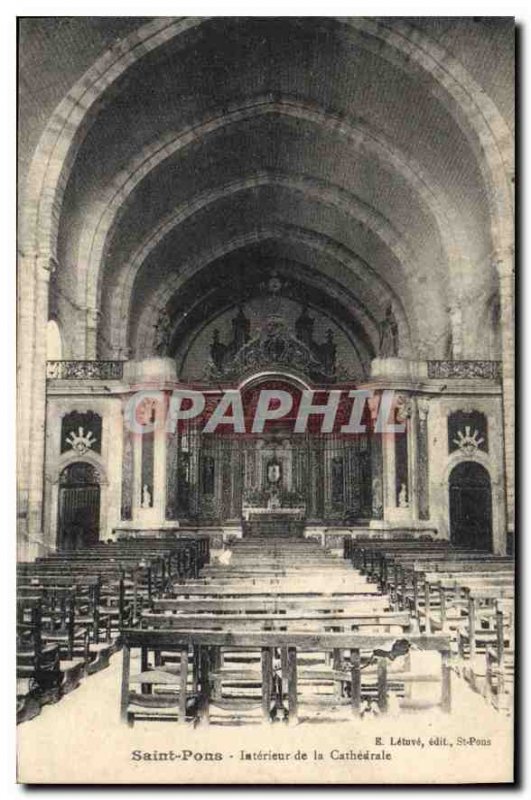 Postcard Old Saint Pons Interior of the Cathedral