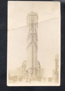 RPPC NEW YORK CITY NY DOWNTOWN BUILDING 1909 VINTAGE REAL PHOTO POSTCARD