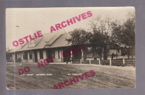 Detroit Lakes MINNESOTA RPPC 1913 DEPOT Train Station N.P. RR Northern Pacific