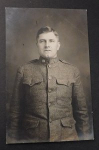 Mint Postcard America Formal Military Army Uniform Photo Soldier RPPC