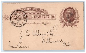 1886 Rate of Freight Offer Waucoma Iowa IA Baltimore MD Antique Postal Card