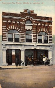 Waterloo Iowa West Side Fire Station Vintage Postcard AA59738