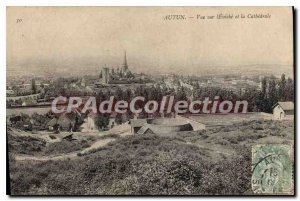 Old Postcard Autun View Eveche and the Cathedral