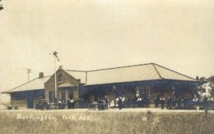 Real Photo, Burlington, Nebraska, NE, USA Railroad Train Depot 1910 postal us...
