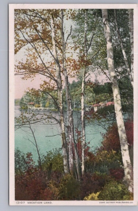 Vacation Land, Cottage Country, Somewhere, USA, Antique Phostint Postcard