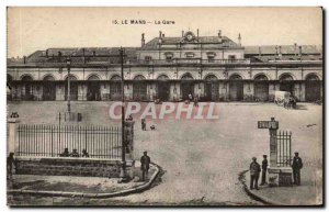 Old Postcard Le Mans train station