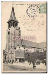 Old Postcard The churches of Paris Saint Germain des Pres