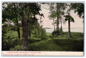 c1905 Jacob's Island Looking North Kenosha Wisconsin WI Antique Postcard 