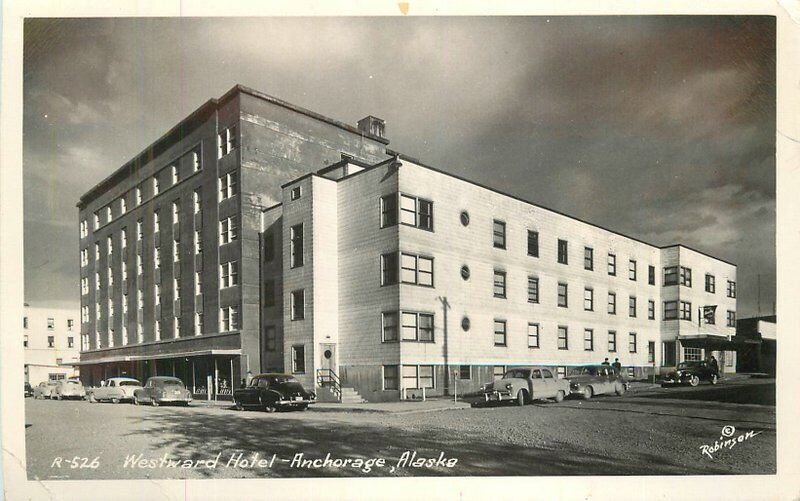 Alaska Anchorage Westward Hotel Robinson automobiles R-526 Postcard 22-6803