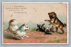 PHILADELPHIA PA ANTIQUE VICTORIAN TRADE CARD CLEMMER'S PIANOS ADVERTISING