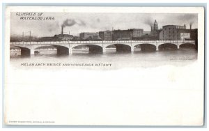 c1905 Glimpses Melan Arch Bridge Wholesale District View Waterloo Iowa Postcard