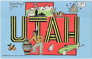 Greetings from Utah Big Letter Card