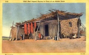 Chili Drying in front of Adobe Home - Misc, Arizona AZ