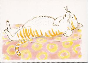 Cat Resting My First Day With The Babysitter Wendy Smith Unused Postcard F6