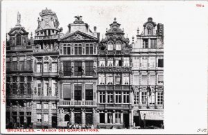 Belgium Bruxelles Brussels Maison des Corporations Vintage Postcard C205