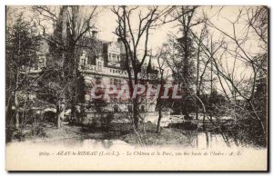 Old Postcard Azay le Rideau Chateau Park and saw the edges of the & # 39Indre