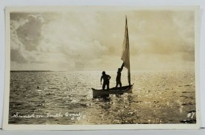 Rppc Sunset of The South Coast Island of Puerto Rico Photo c1920s Postcard O3