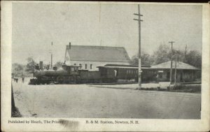 Newton NH B&M RR Train Station Depot c1910 Postcard