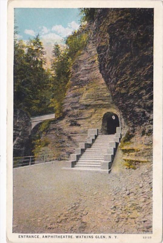 New York Watkins Glen Entrance To Amphitheatre Curteich