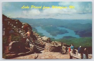 State View~Lake Placid From Whiteface Mountain NY~Foot Path~Vintage Postcard