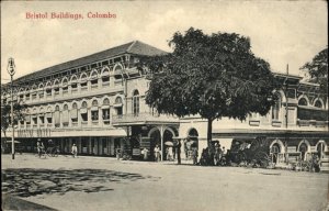Colombo  Ceylon Sri Lanka Bristol Buildings Chinese Postage Vintage Postcard