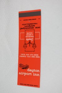 Dayton Airport Inn Ohio 20 Front Strike Matchbook Cover