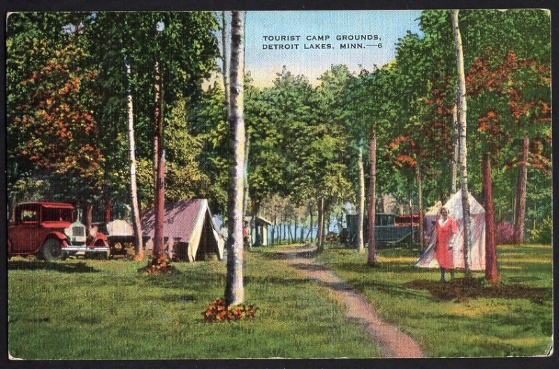 Minnesota DETROIT LAKES Tourist Camp Grounds - LINEN