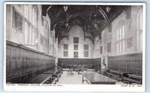 Pembroke College Interior of Hall OXFORD UK Postcard