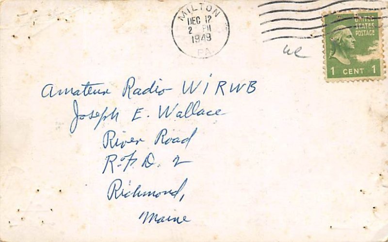 W3PBY Milton, PA., USA QSL 1949 