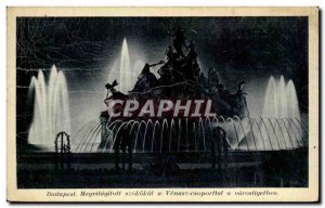 Old Postcard Budapest Megvilagiloll Szokokul has Venusz esoporttal has varosl...