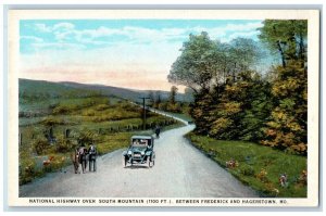 National Highway Over South Mountain Between Frederick & Hagerstown MD Postcard