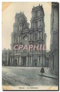 Old Postcard Rennes La Cathedrale