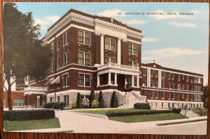Vintage Postcard 1930-1945 St. Anthony's Hospital, Hays, Kansas