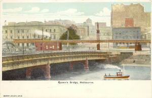 Undivided Back Printed Postcard Unposted Queen's Bridge Melbourne Australia