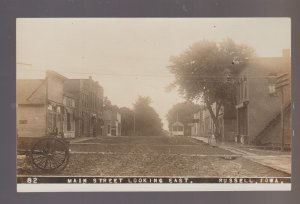 Russell IOWA RPPC c1910 MAIN STREET nr Centerville Albia Chariton Melrose IA