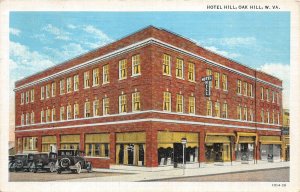 F54/ Oak Hill West Virginia Postcard 1936 Hotel Hill Building