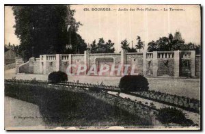 Old Postcard Bourges Garden Pres Fichaux La Terrasse