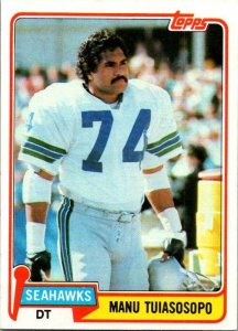 1981 Topps Football Card Manny Tuiasosopo Seattle Seahawks sk60475