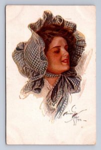 BEWITCHING MAIDEN GLAMOUR ARTIST SIGNED HARRISON FISHER POSTCARD RUSSIA 71