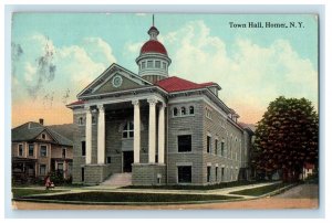 c1910's Town Hall Street View Homer New York NY Posted Antique Postcard