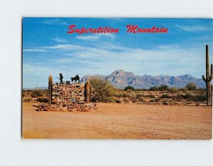 Postcard Lost Dutchman Monument Superstition Mountain East of Mesa Arizona USA